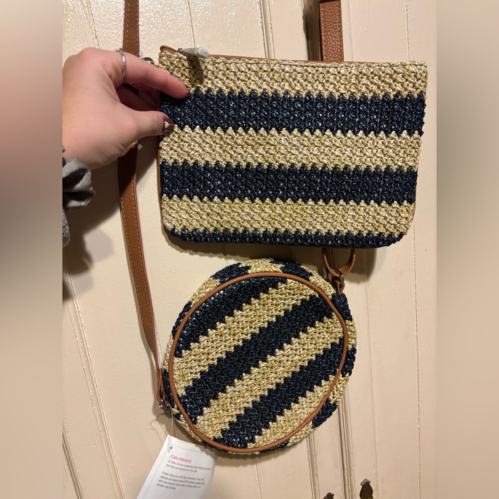 Thirty-One 31 Roundabout Crossbody Purse & Clutch Jewell bag woven NEW NWT